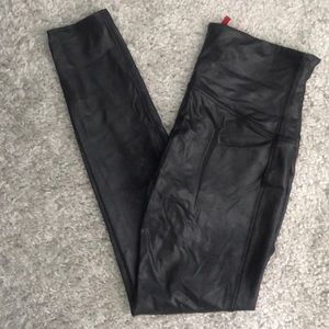 Spanx faux leather leggings.